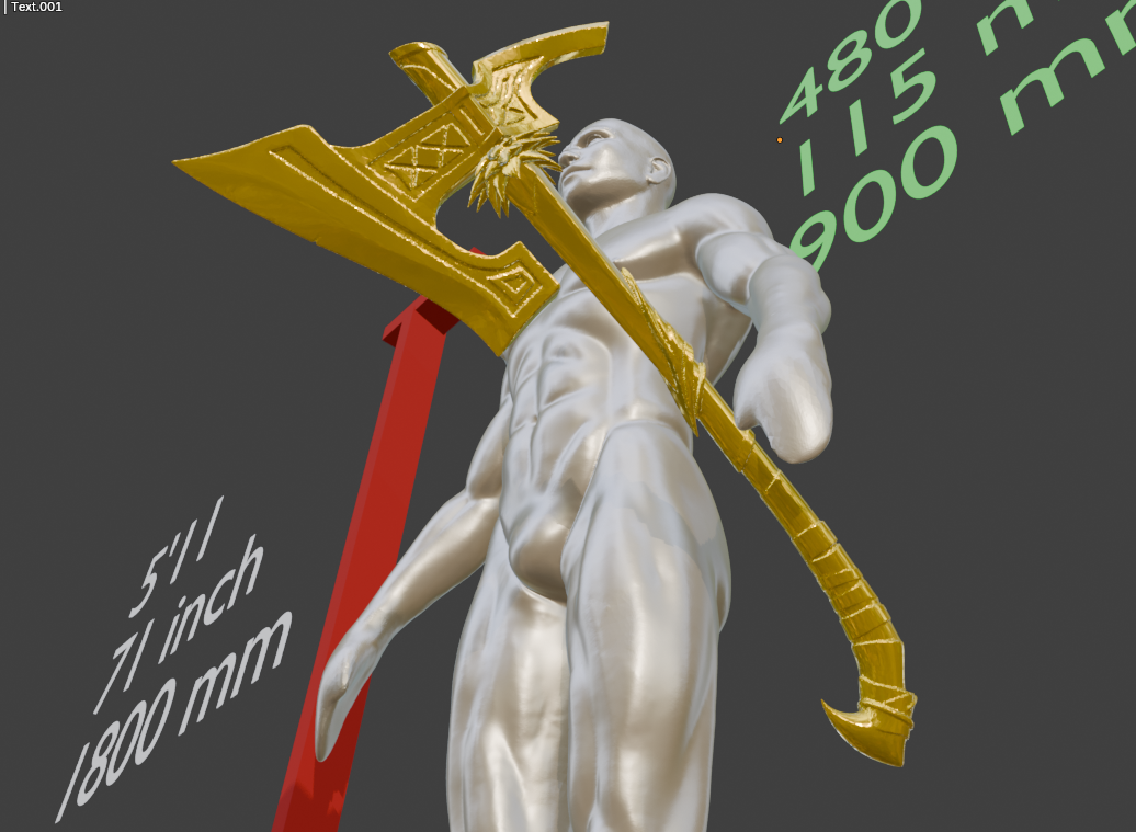 Nordic War Axe Miniature, 1:12 Scale ABS Resin Tabletop Display