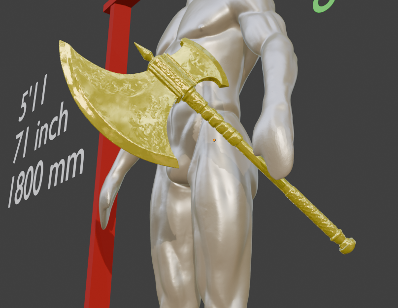 Fantasy Gaming Prop Battle Axe Miniature, ABS Resin, 1:2 to 1:16 Scale