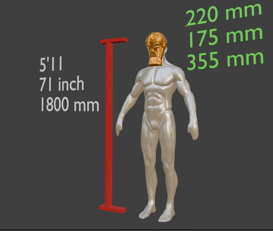 Mini African Mask, Miniature Ceremonial ABS Format