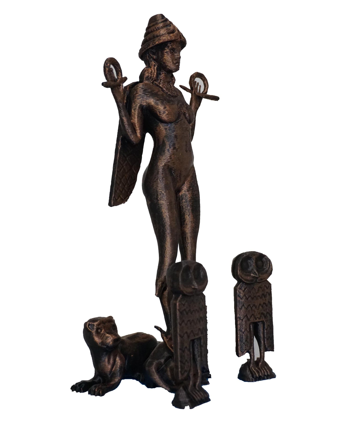Ishtar Statue – Mesopotamian Goddess Statue with Lions & Owls