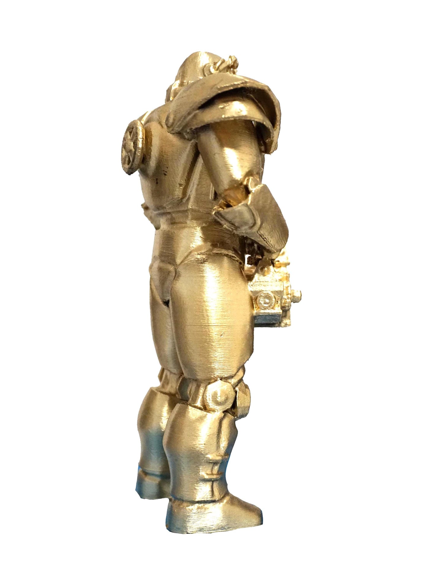Metallic Monk Handmade Armored Knight Figurine – Inspired by Post-Apocalyptic Worlds