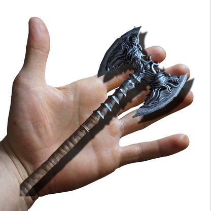 Miniature Fantasy Axe, Mini Rueful Design, ABS Resin, Display or Game Use