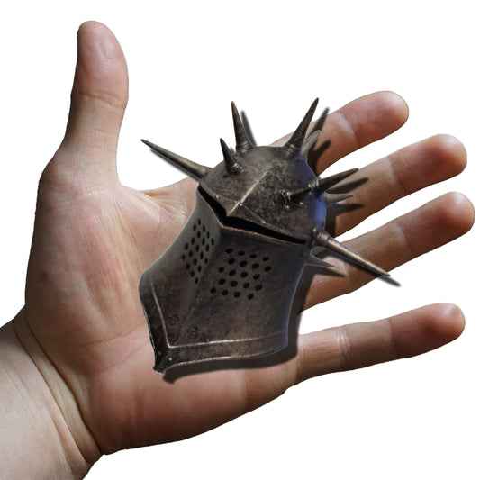 Miniature Knight Helmet Replica, Elite Spiked Design, 1:2 to 1:16 Scales