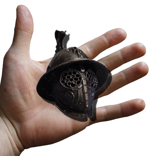 Gladiator Helmet Replica, Mini Ornate Helm, 1:2 to 1:16 Scale