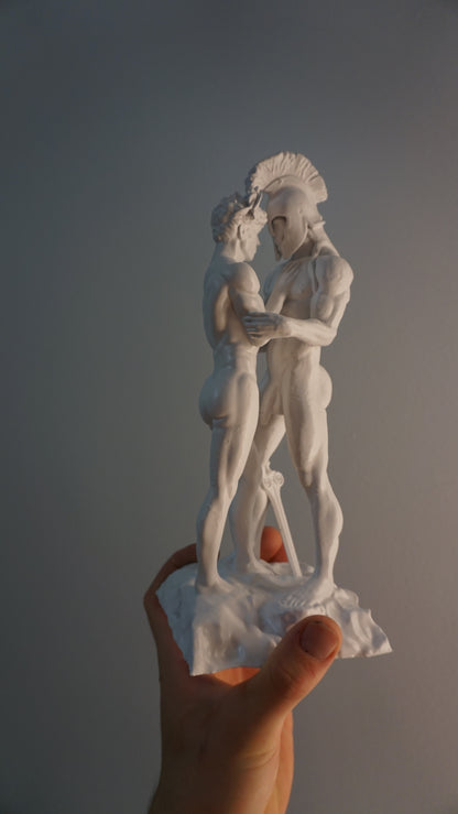 White Achilles and Patroclus Statue Classical Male Sculpture Figurative Art Dramatic Greek Inspired Decor (Copy)