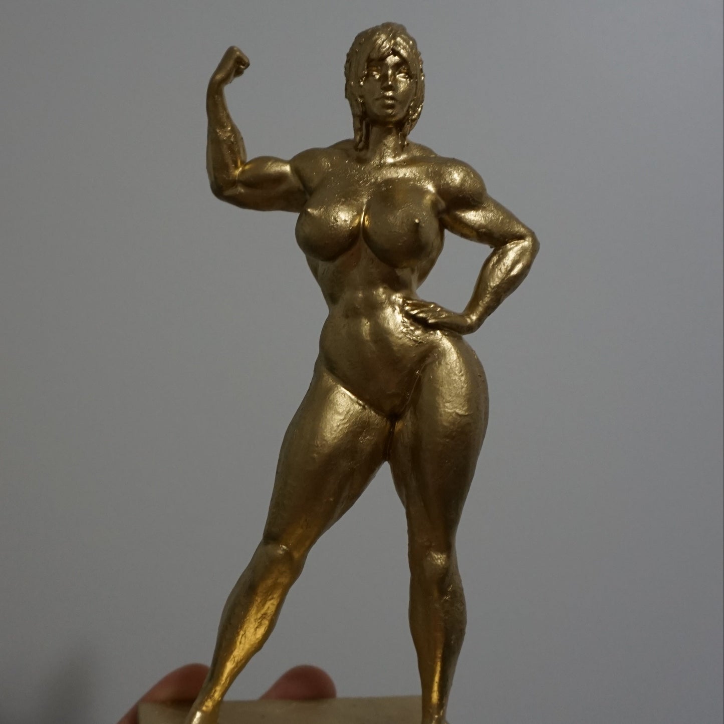 Golden Grace Female Statue | Muscular Woman Sculpture | Nude Female Figure | Athletic Woman Art | Gold Body Sculpture | 4 to 40 Inch Sizes