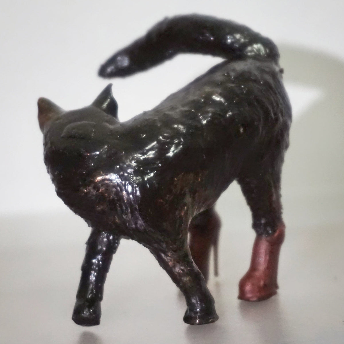 Funny Cat Statue, Sassy Black with Red High Heels, Unique Gift