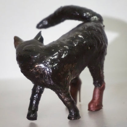 Funny Cat Statue, Sassy Black with Red High Heels, Unique Gift