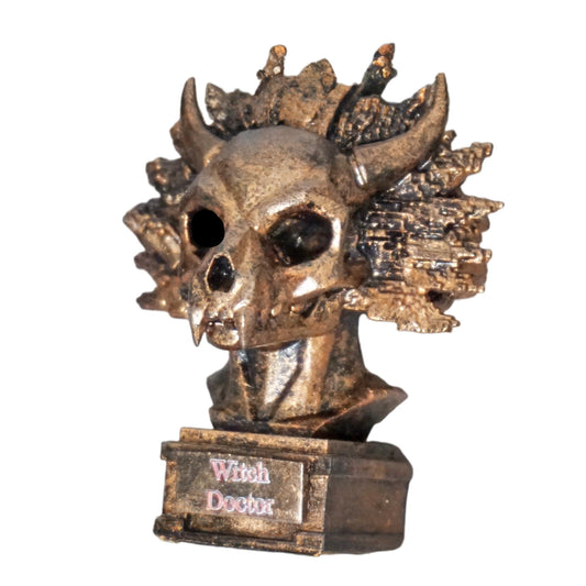 Witch Doctor Bust, Tribal Lizard Shaman Sculpture, Multiple Colors & Sizes