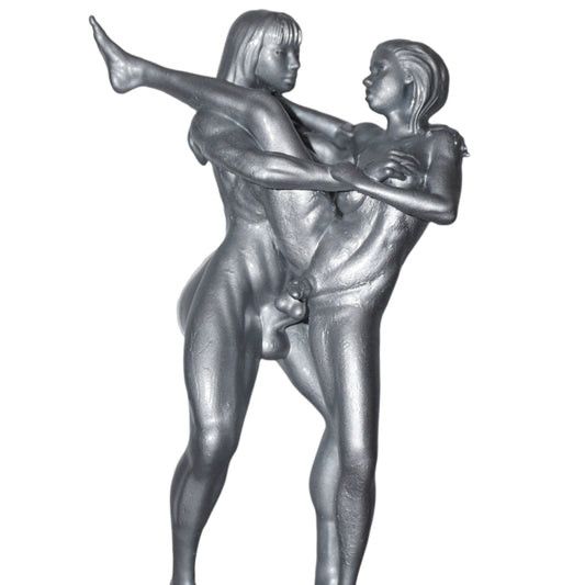 Transgender Erotic Sculpture, "Side Love" Art Figurine, Multiple Finishes