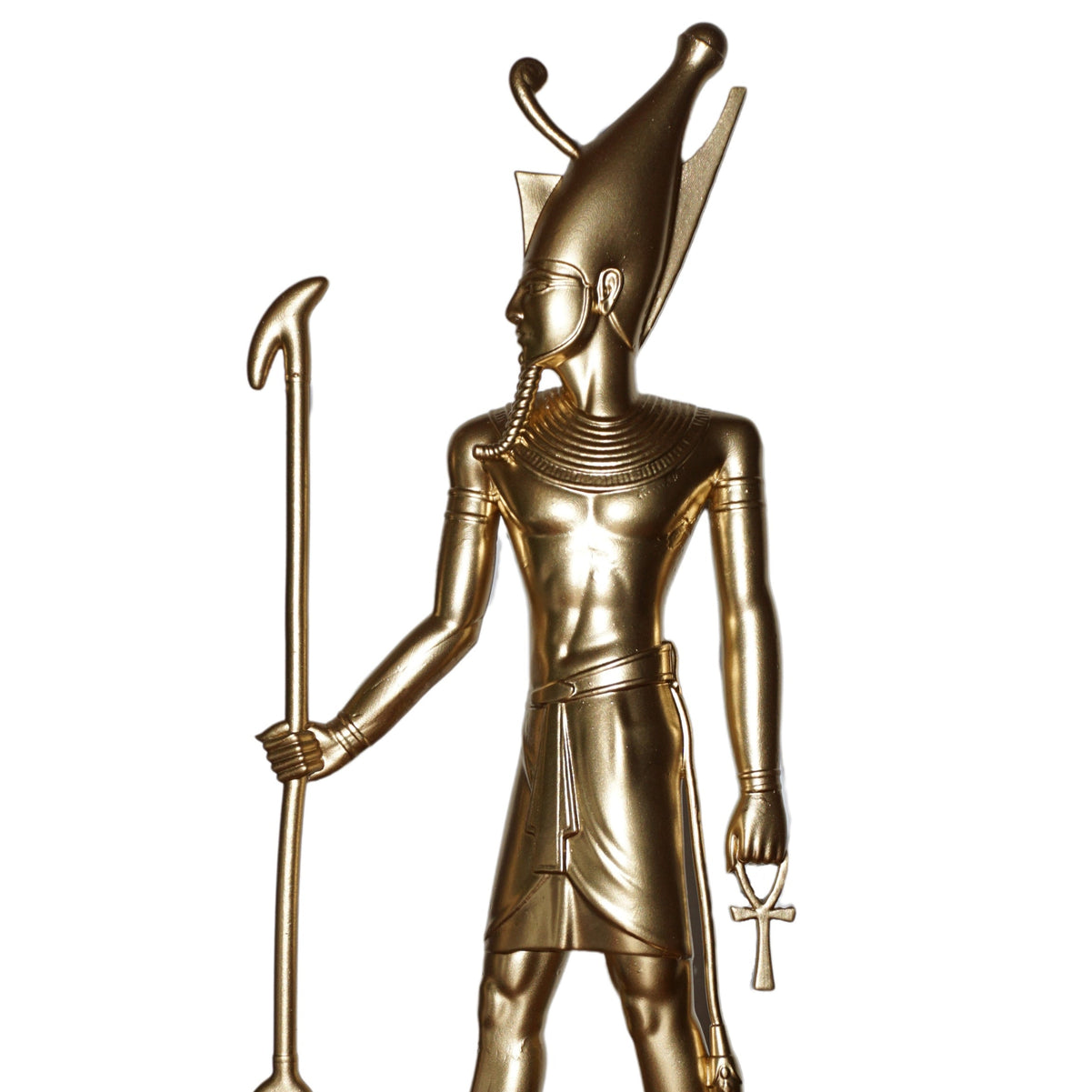 Atum Statue | Gold Egyptian Creator God Sculpture | Ancient Egypt Primordial Deity Figurine | Golden Egyptian Mythology Decor