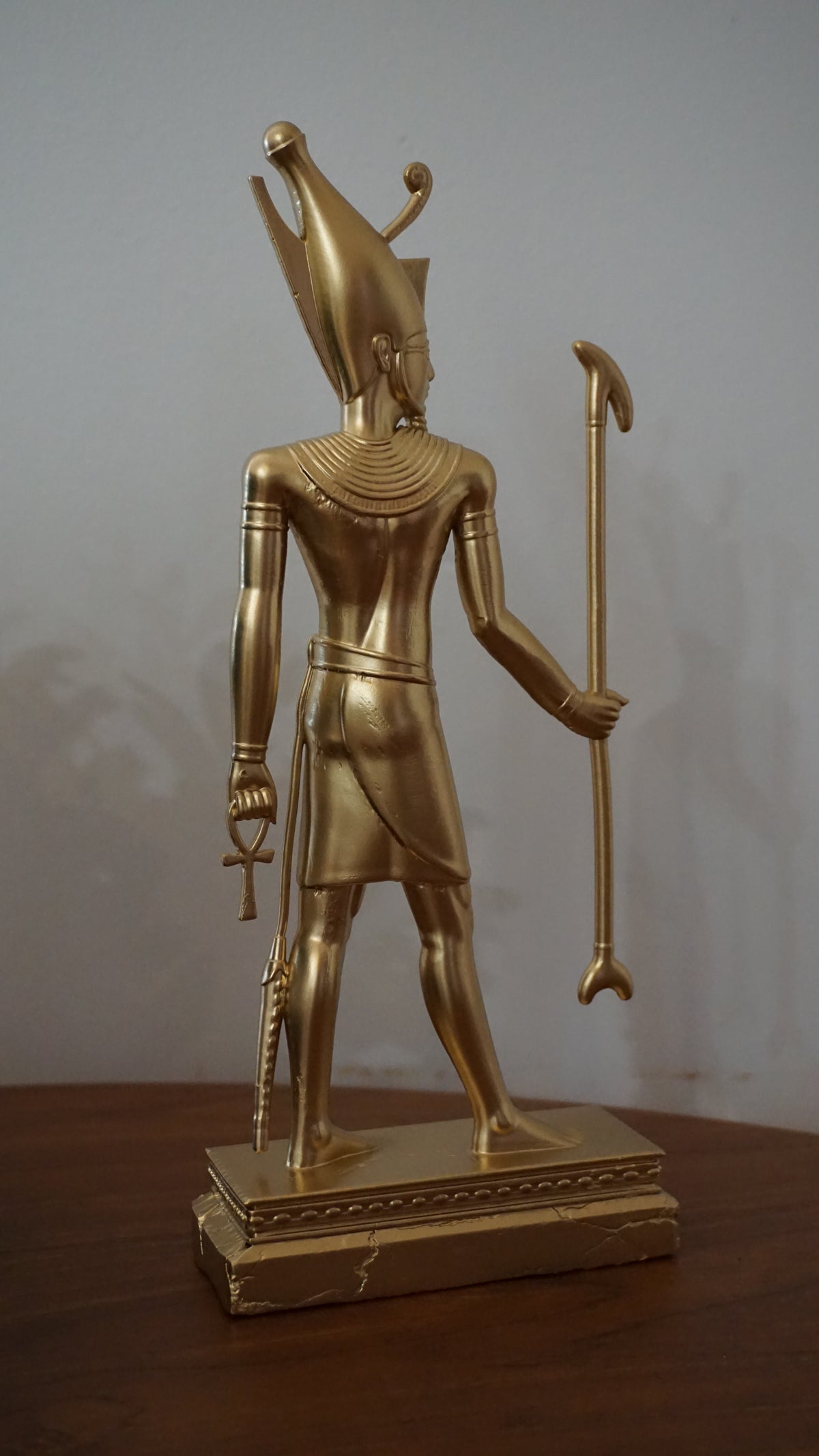 Atum Statue | Gold Egyptian Creator God Sculpture | Ancient Egypt Primordial Deity Figurine | Golden Egyptian Mythology Decor