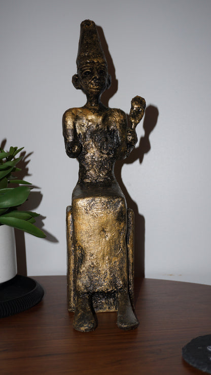 El God Statue Replica | Ancient Canaanite Deity Sculpture | Ugaritic Supreme God Figurine | Antique Bronze Near Eastern Mythology Decor