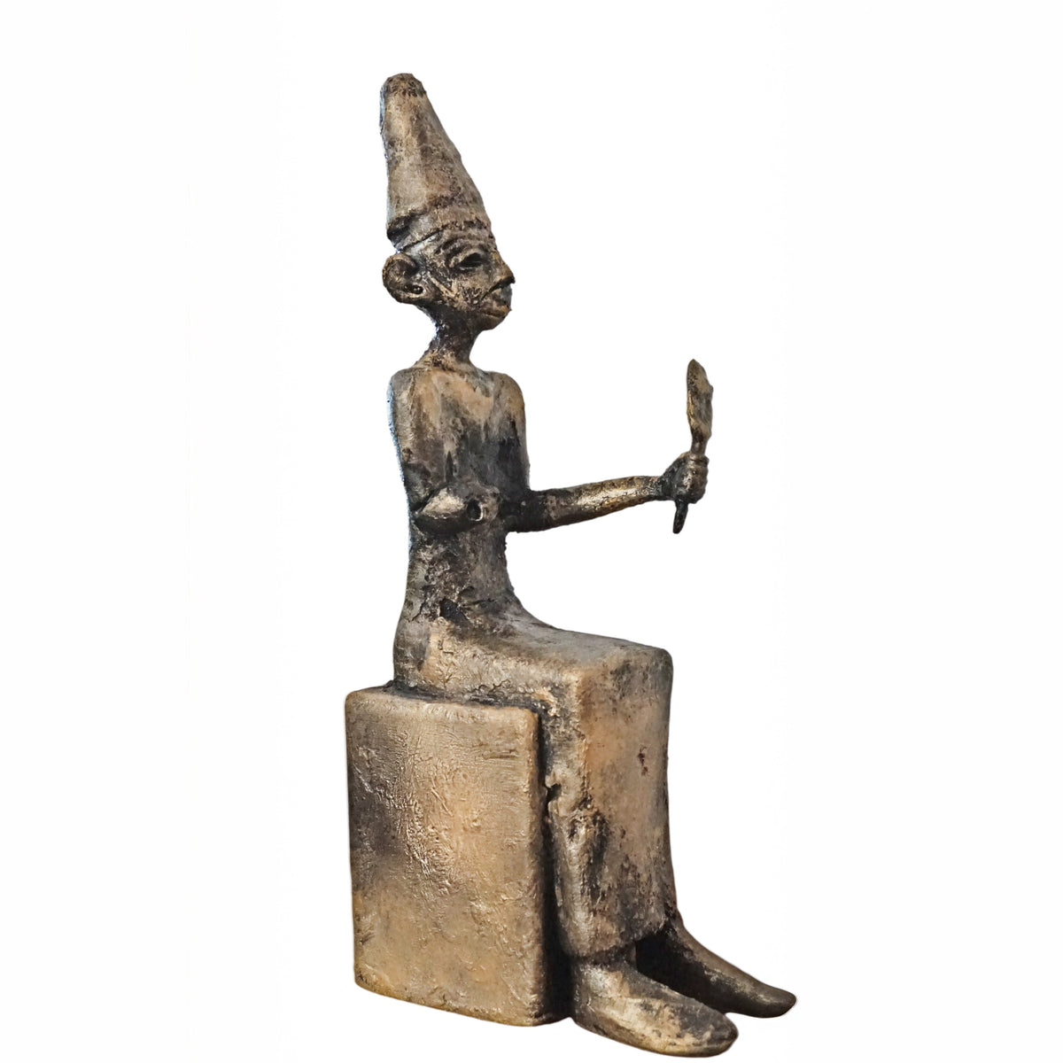 El God Statue Replica | Ancient Canaanite Deity Sculpture | Ugaritic Supreme God Figurine | Antique Bronze Near Eastern Mythology Decor