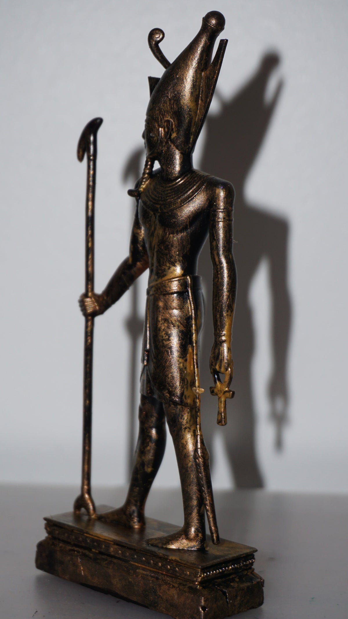 Atum Statue | Antique Gold Egyptian Creator God Sculpture | Ancient Egypt Primordial Deity Figurine | Egyptian Mythology Decor