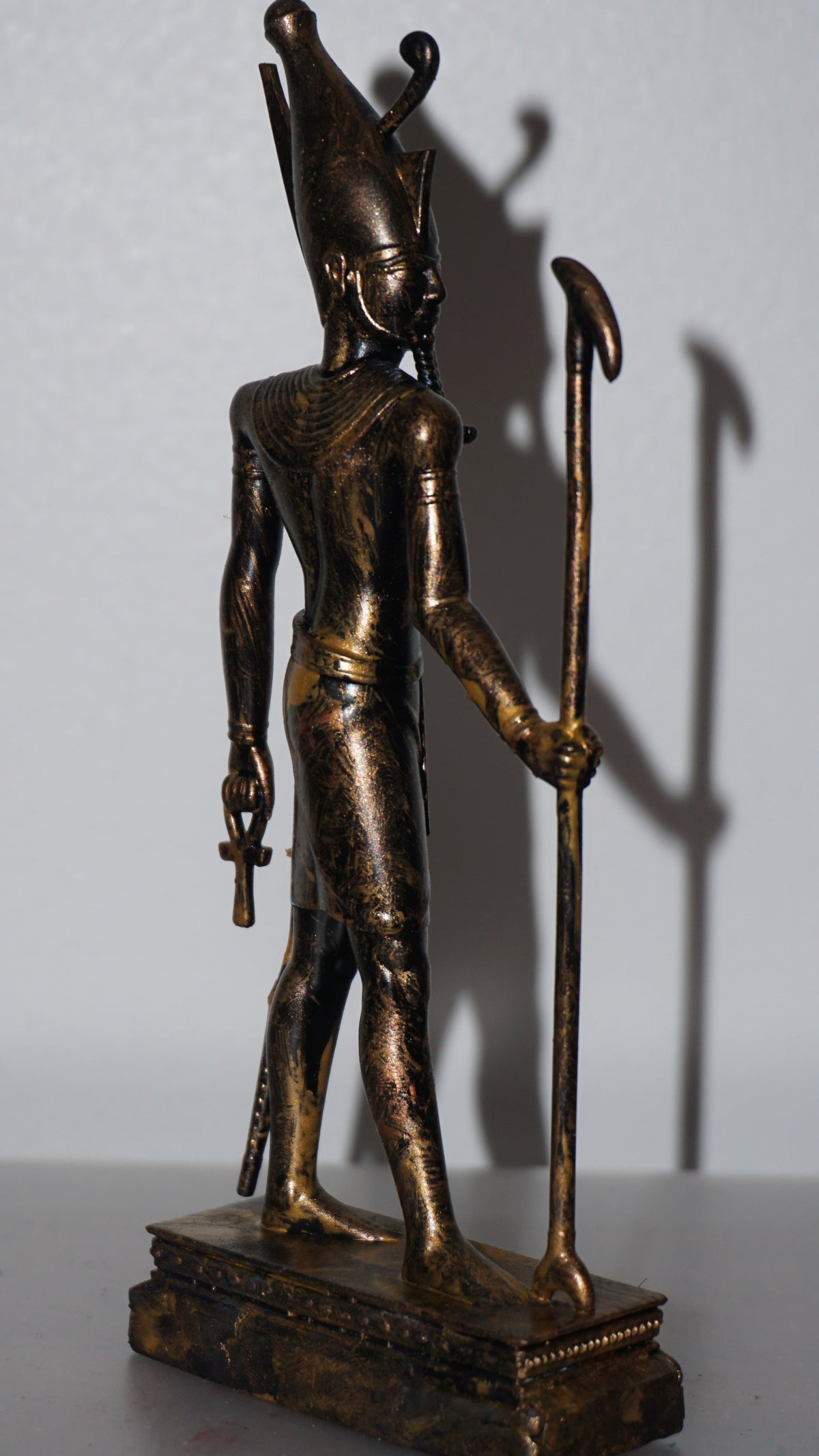 Atum Statue | Antique Gold Egyptian Creator God Sculpture | Ancient Egypt Primordial Deity Figurine | Egyptian Mythology Decor