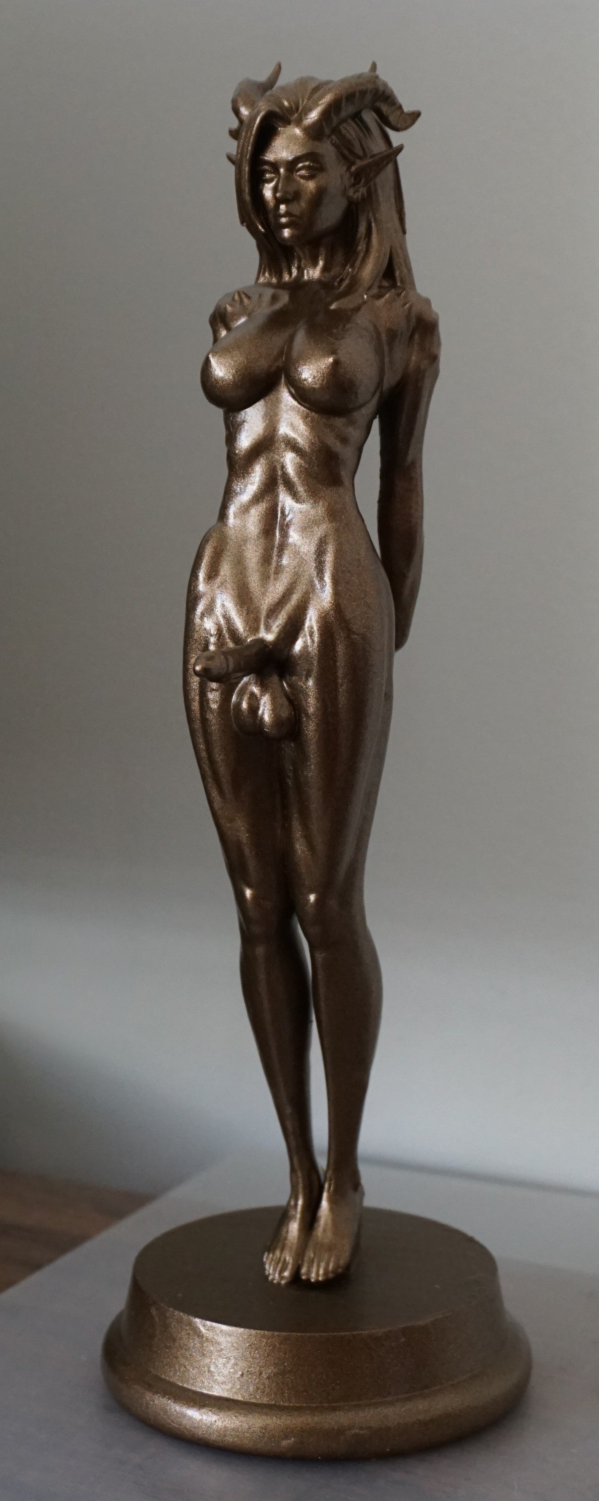 Cambion Stretching Trans Demon Statue | Transgender Female Demon Sculpture | Succubus Inspired Fantasy Art | Gothic Figurine | LGBTQ+ Decor