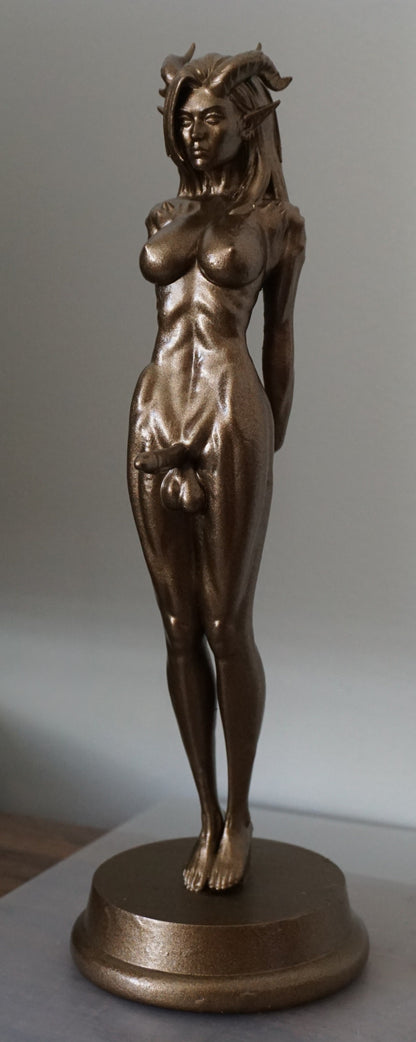 Cambion Stretching Trans Demon Statue | Transgender Female Demon Sculpture | Succubus Inspired Fantasy Art | Gothic Figurine | LGBTQ+ Decor