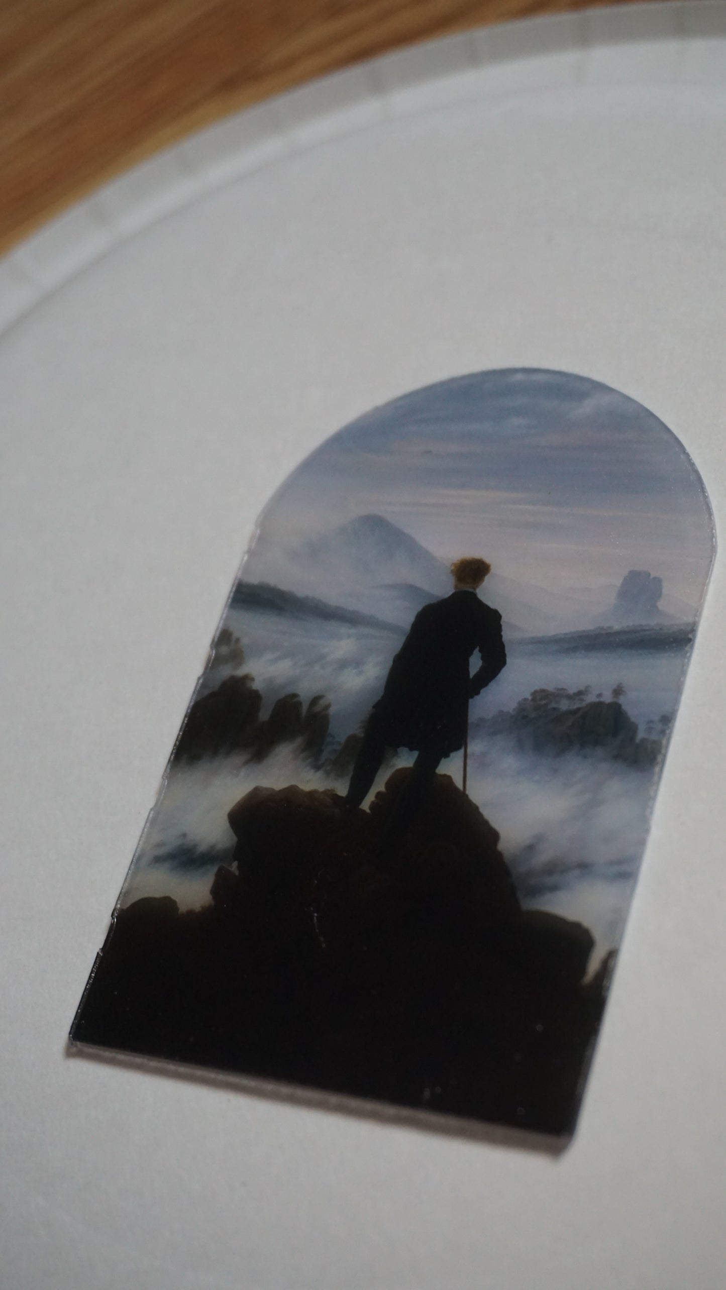Wanderer Above the Sea of Fog Stained Glass Acrylic Art | Caspar David Friedrich Wall Decor | Romanticism Window Panel | Classical Art Gift