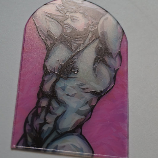 Stained Glass Shirtless Man Acrylic Art | Male Figure Window Decor | Colorful Acrylic Panel | Masculine Wall Art | Unique Gift