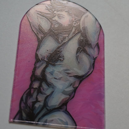 Stained Glass Shirtless Man Acrylic Art | Male Figure Window Decor | Colorful Acrylic Panel | Masculine Wall Art | Unique Gift