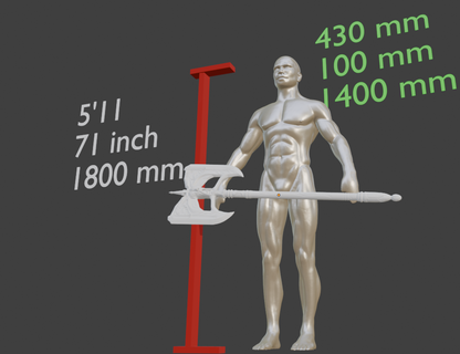 Wuuthrad Replica Axe, Mini Miniature Format, 1:2 to 1:16 Scale