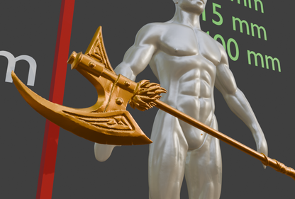 Miniature Nordic Battle Axe, 1:12 Scale ABS Resin Mini