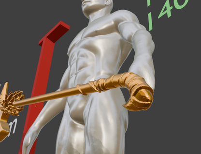 Miniature Nordic Battle Axe, 1:12 Scale ABS Resin Mini