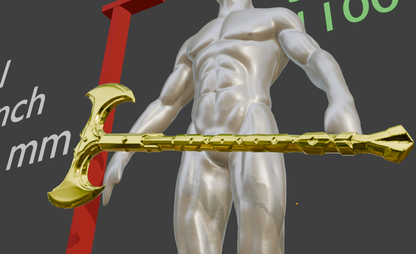 Miniature Battle Axe, Iron Double Design, 1:2 to 1:16 Scale Options