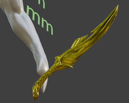 Elven Dagger Miniature, ABS Resin, 1:2 to 1:16 Scale Options