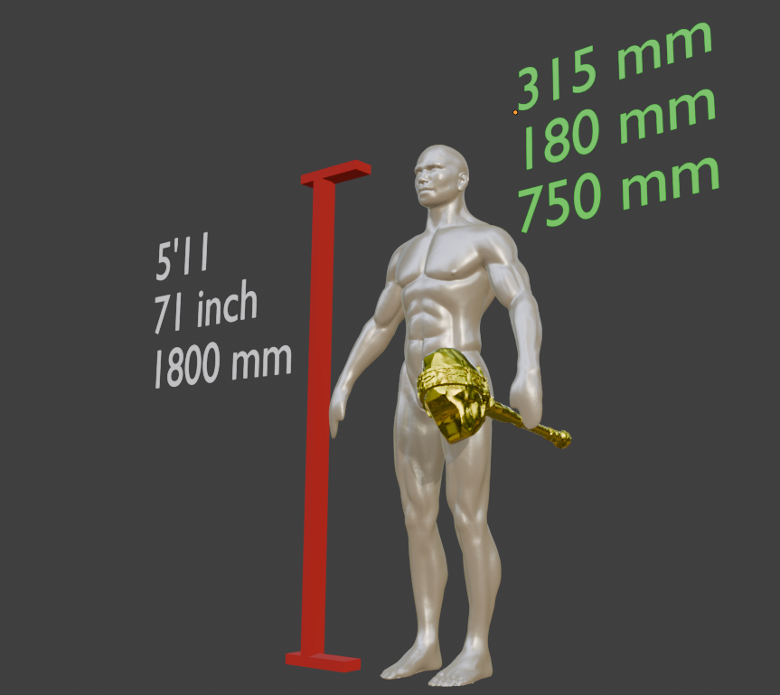 Stalhrim Mace Replica, Mini Miniature Format, ABS Resin