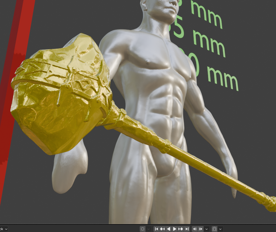 Stalhrim Great Mace Miniature, ABS Resin, 1:2 to 1:16 Scales