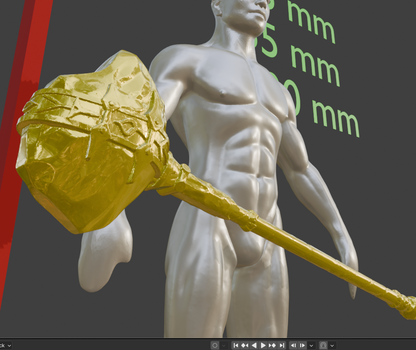 Stalhrim Great Mace Miniature, ABS Resin, 1:2 to 1:16 Scales