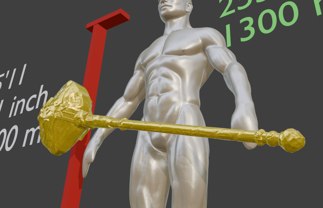 Stalhrim Great Mace Miniature, ABS Resin, 1:2 to 1:16 Scales