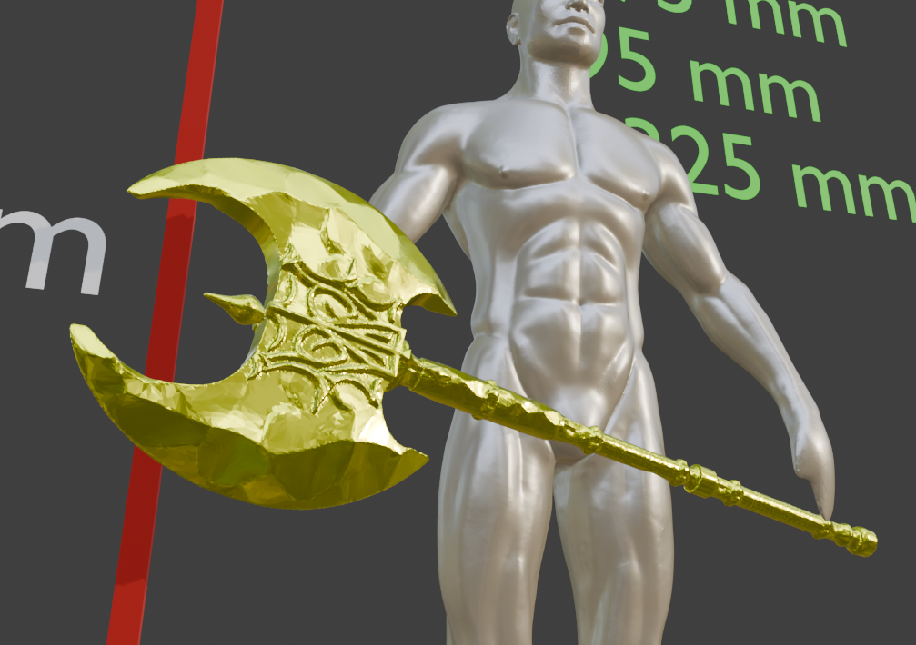 **Stalhrim Great Axe Miniature, ABS Resin, 1:2 to 1:16 Scales**