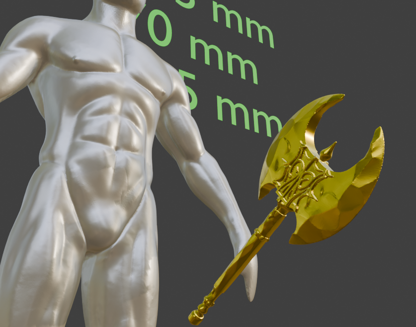 Miniature War Axe, Stalhrim Miniature, 1:2 to 1:16 Scale, ABS Resin