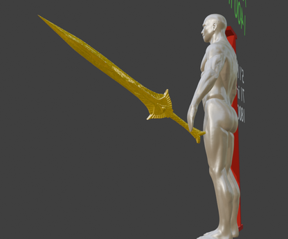 Elven Great Sword, Mini Miniature Format, ABS Resin