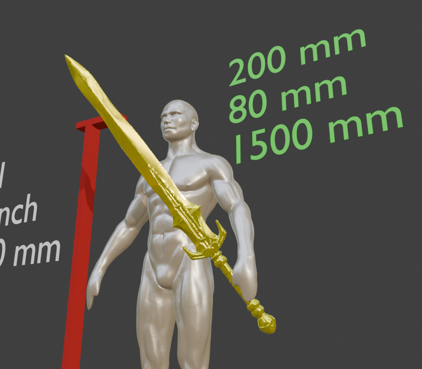 Stalhrim Great Sword Miniature, ABS Resin, Tabletop Display Option