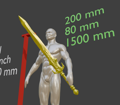 Stalhrim Great Sword Miniature, ABS Resin, Tabletop Display Option