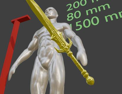 Stalhrim Great Sword Miniature, ABS Resin, Tabletop Display Option
