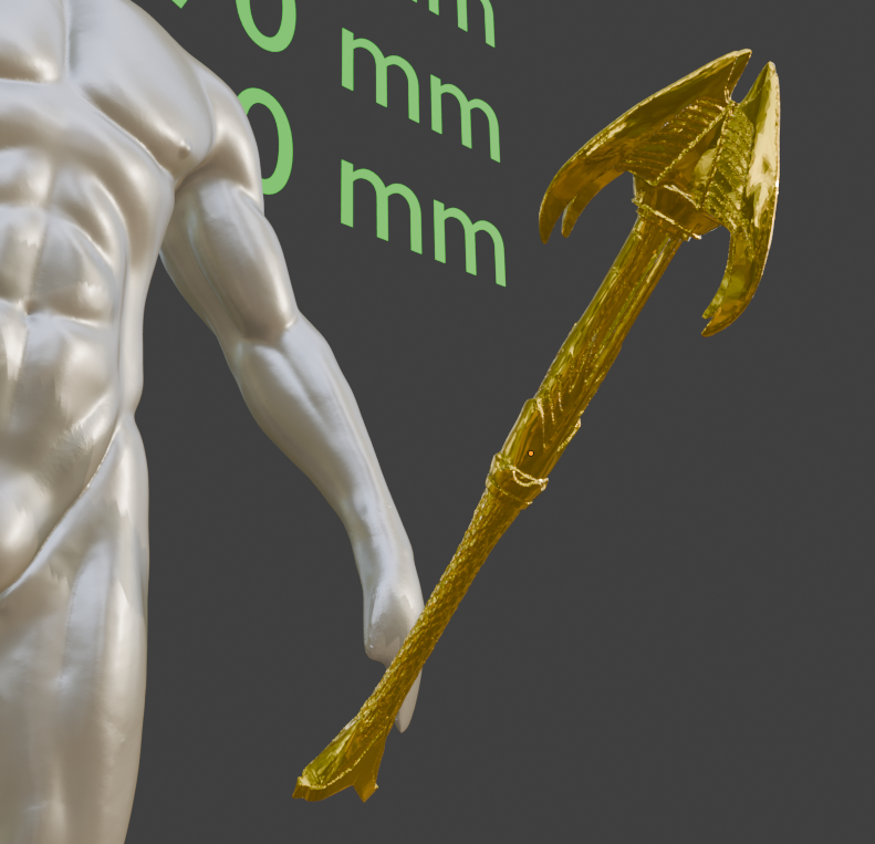 Miniature Elven Mace, ABS Resin Miniature, 1:2 to 1:16 Scale Options