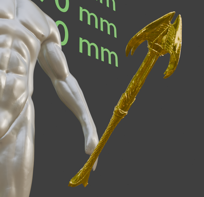 Miniature Elven Mace, ABS Resin Miniature, 1:2 to 1:16 Scale Options