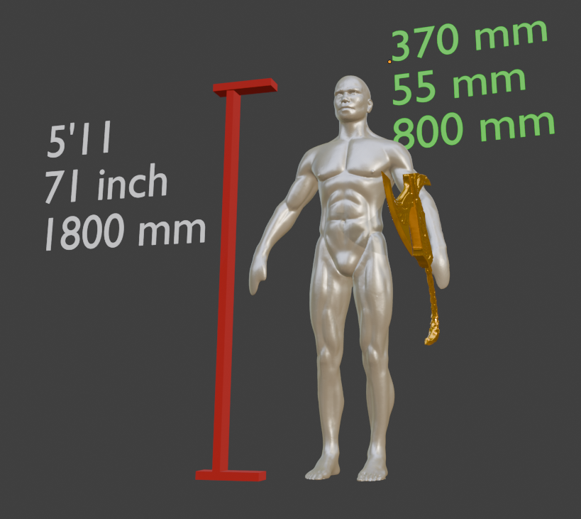 Miniature Elven War Axe, 1:12 Scale ABS Resin Miniature