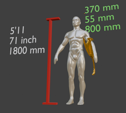 Miniature Elven War Axe, 1:12 Scale ABS Resin Miniature