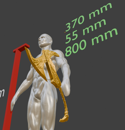 Miniature Elven War Axe, 1:12 Scale ABS Resin Miniature