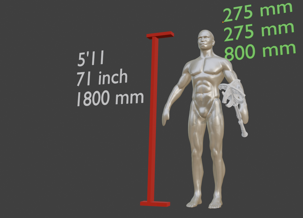 Miniature Nordic Mace, 1:12 Scale ABS Resin Miniature Format