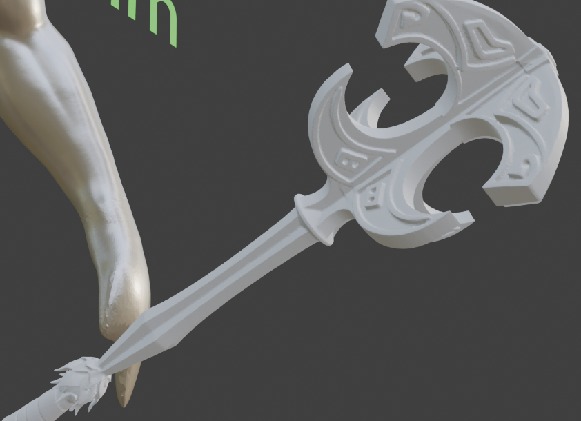 Miniature Nordic Mace, 1:12 Scale ABS Resin Miniature Format