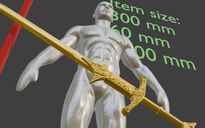 Miniature Great Sword, Steel Miniature Format, 1:2 to 1:16 Scales
