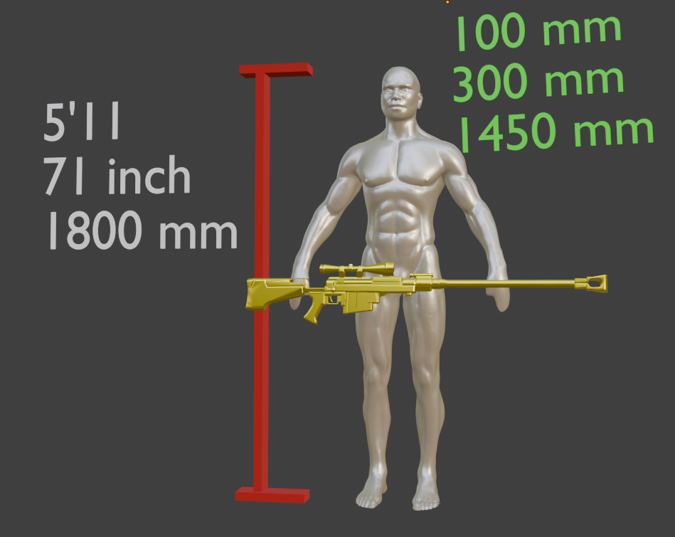 Miniature Sniper Rifle Replica, Realistic Anti-Materiel Miniature Format
