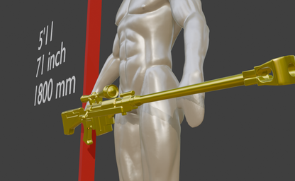 Miniature Sniper Rifle Replica, Realistic Anti-Materiel Miniature Format
